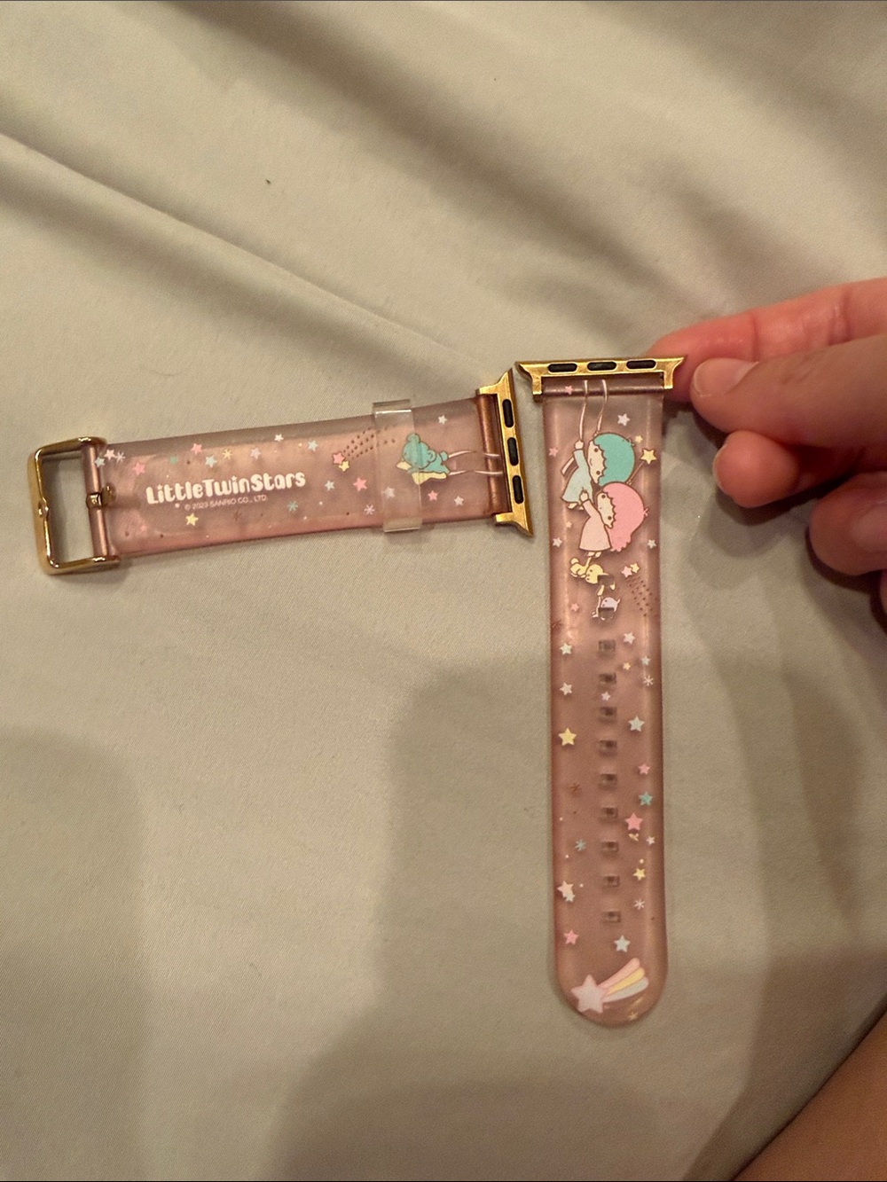 Little Twin Stars Pink Starry Apple Watch Band